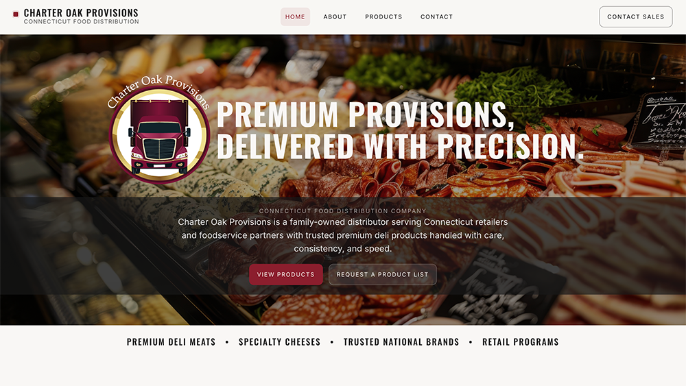 Charter Oak Provisions website by Cara Christine Creates